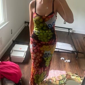 Adorable fruit print mesh Zara dress